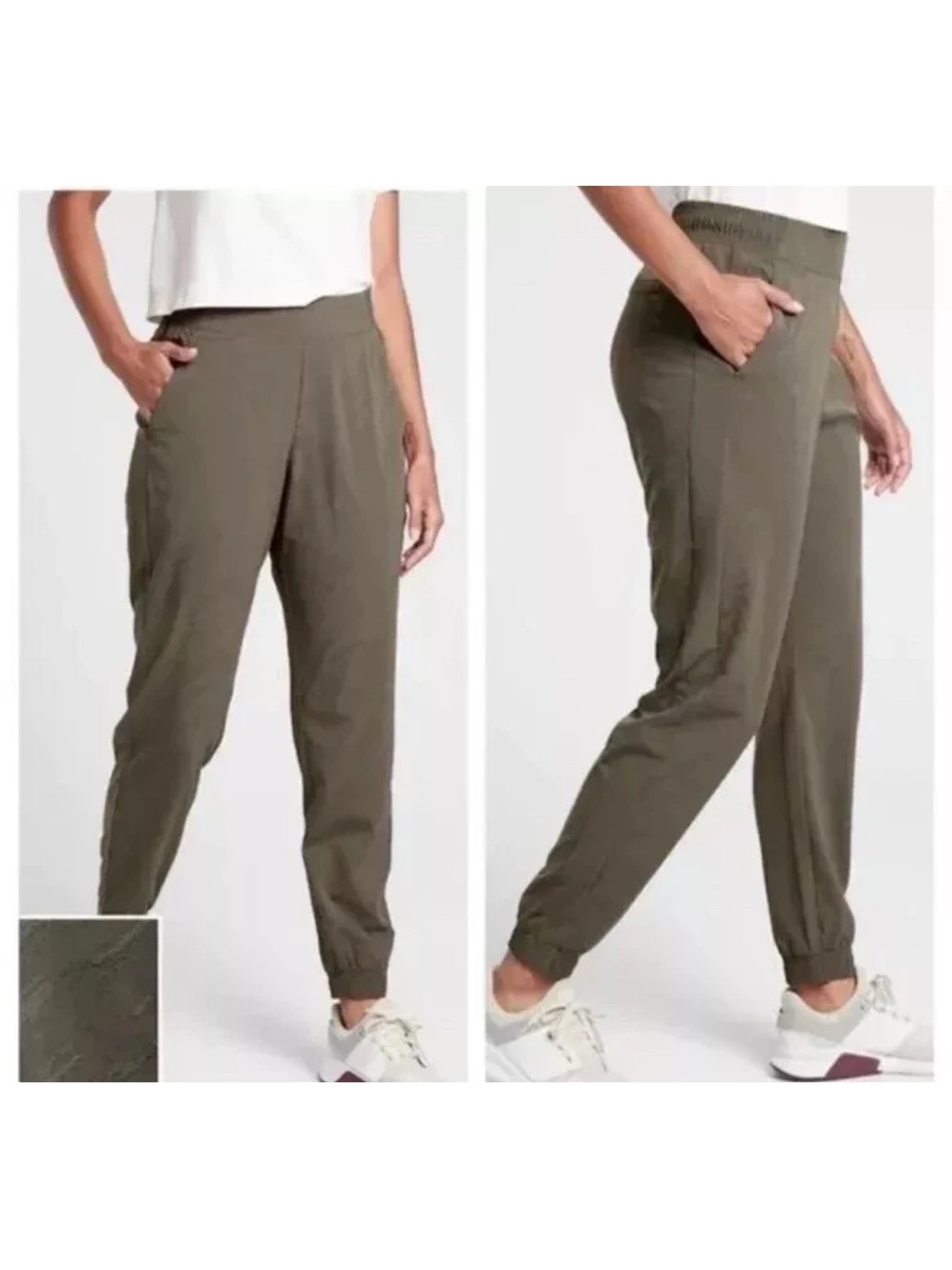 Athleta Brooklyn Textured Green Joggers